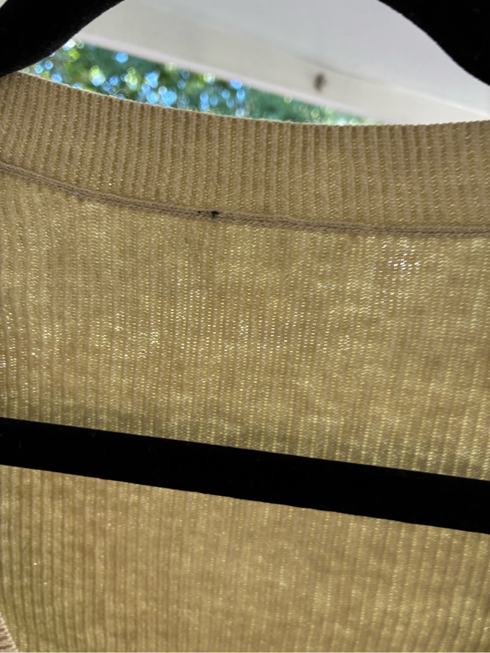 V-Neck Ribbed Button-Front Cardigan - Light Olive - Picture 4 of 6